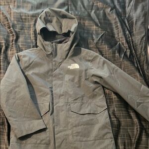 The North Face Gray Technical Raincoat Water-Resistant